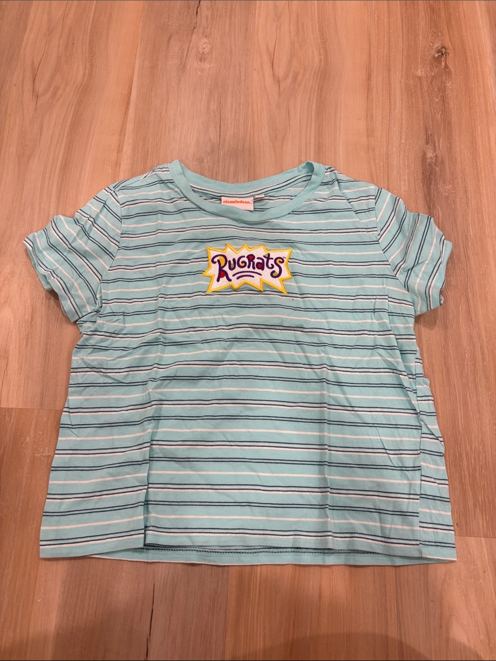 Nickelodeon Aqua Striped Rugrats Patch Tee
